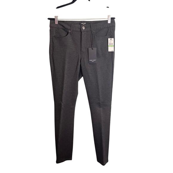 Nine West Jeans Stretch Straight Leg Gramercy Pants Heather Gray Size 10 NWT - Picture 1 of 15